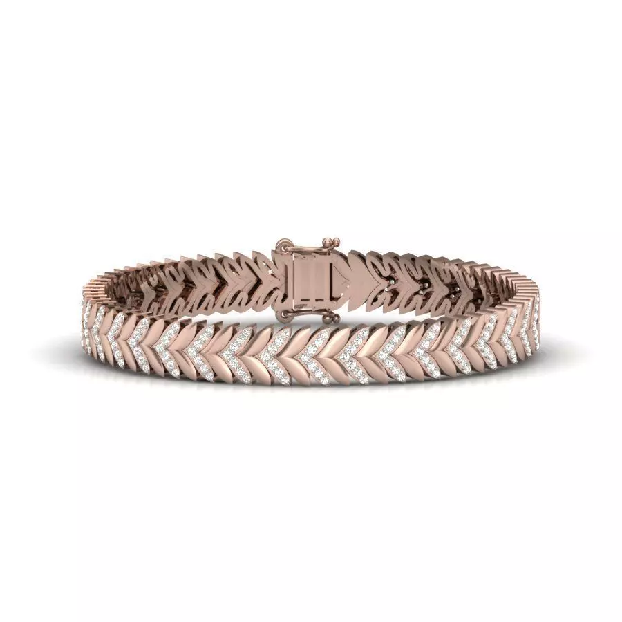 bracelet chevron in rose gold 3D print model_0