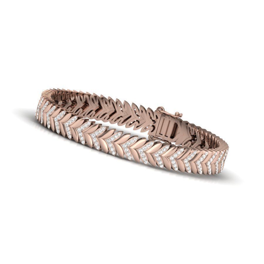 bracelet chevron in rose gold 3D print model_5