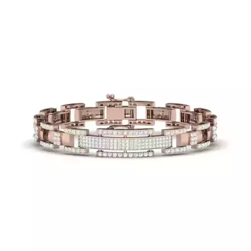 BRACELET rose gold diamond 3D print model