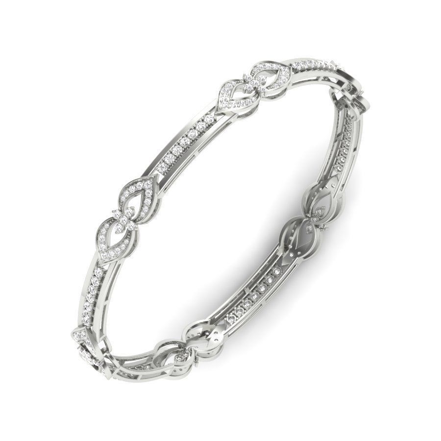 Bracelet gold diamond bangle 3D print model_8