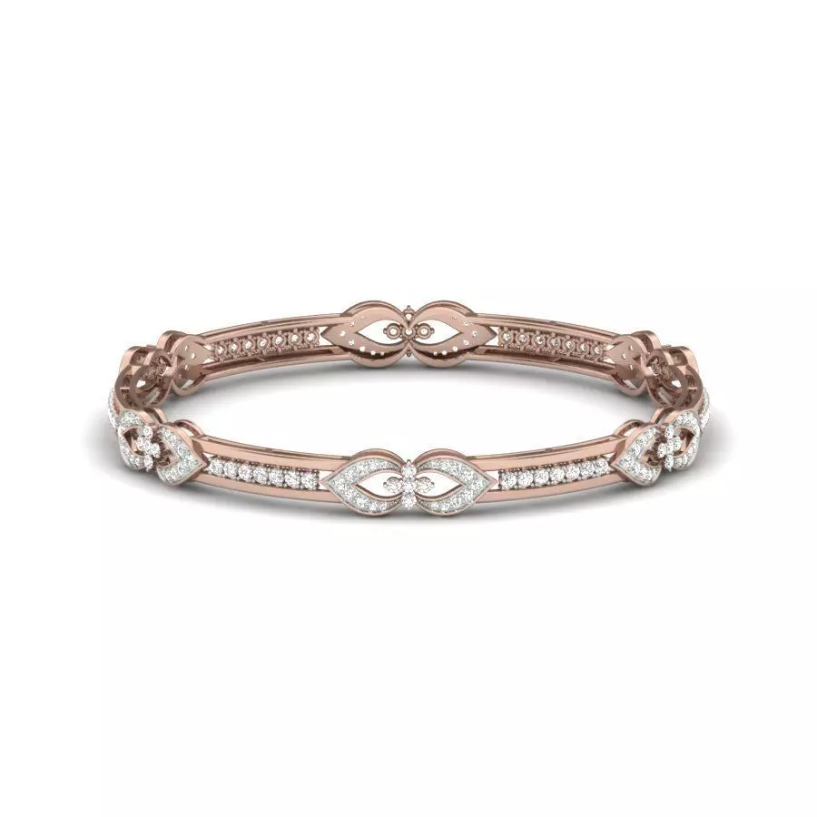 Bracelet gold diamond bangle 3D print model_0