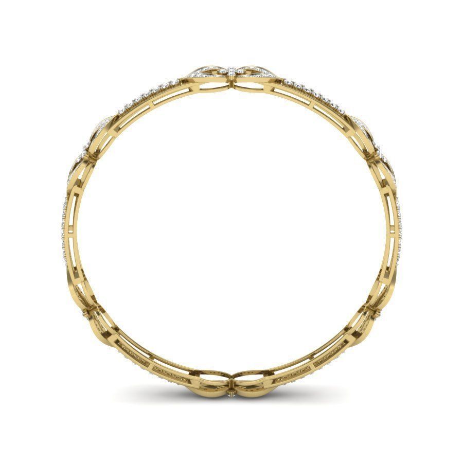 Bracelet gold diamond bangle 3D print model_2