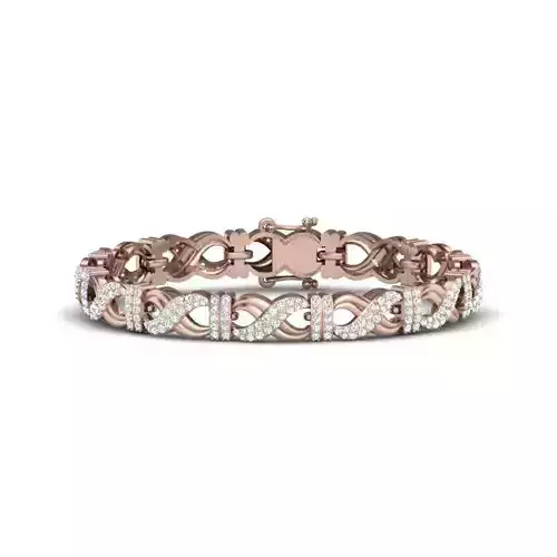 Bracelet rose gold with diamonds