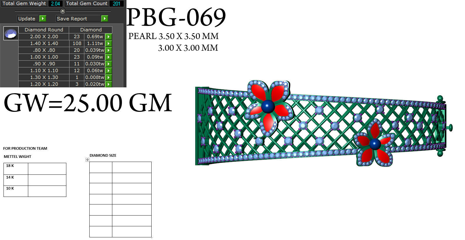 Bracelet Diamond 3D print model_12