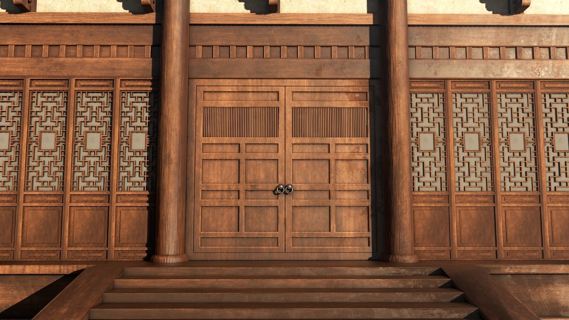 Asian Japanese Realistic Building 3D model_20