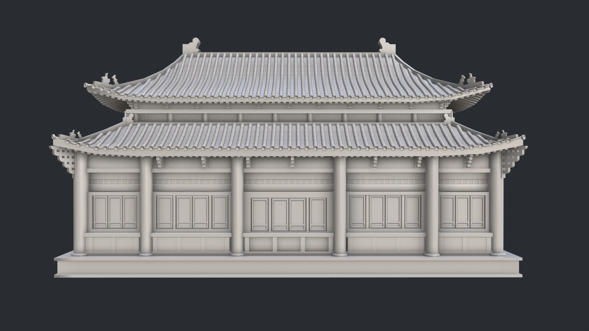 Asian Japanese Realistic Building 3D model_28