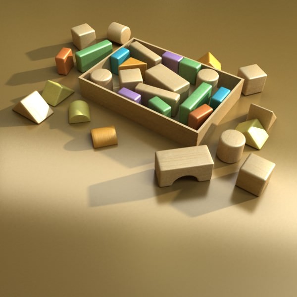 Wooden Toy Blocks 3D model_13