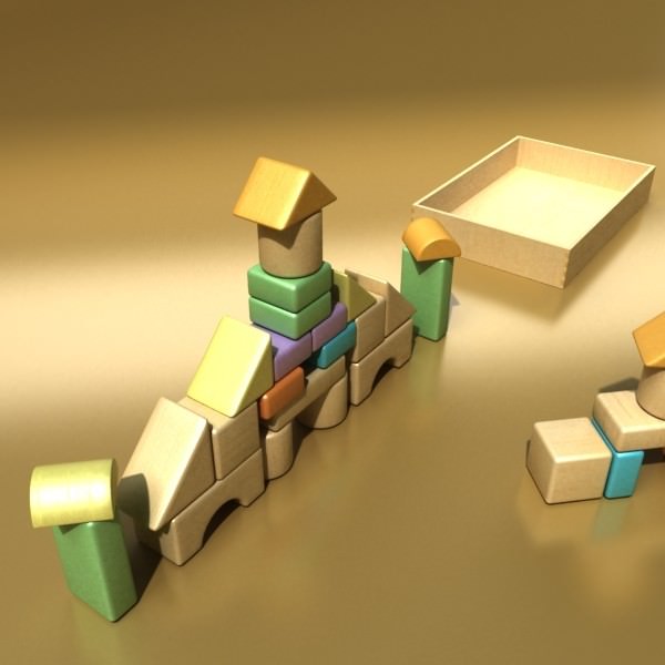 Wooden Toy Blocks 3D model_6