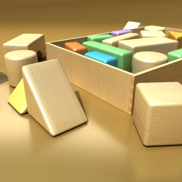 Wooden Toy Blocks 3D model_4