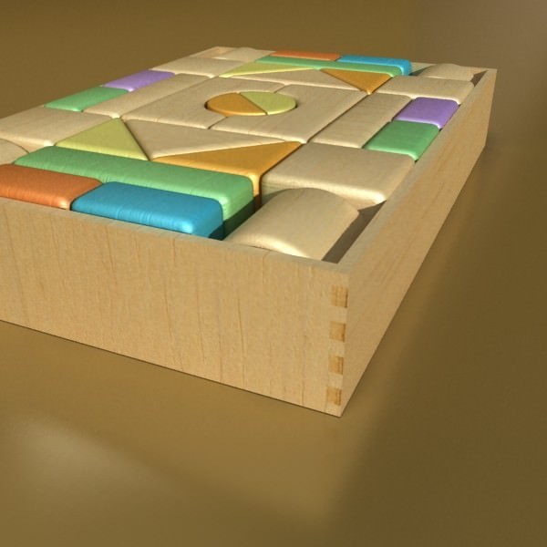 Wooden Toy Blocks 3D model_2