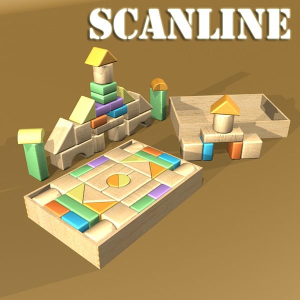 Wooden Toy Blocks 3D model_10