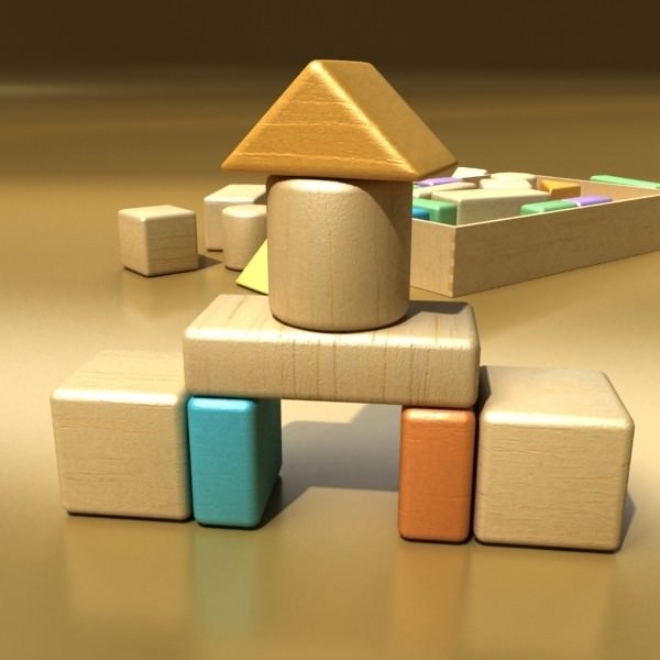 Wooden Toy Blocks 3D model_5