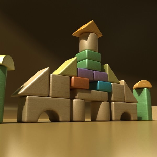 Wooden Toy Blocks 3D model_7