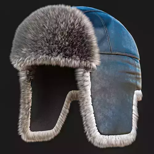 Trapper Hat Winter Fur Lowpoly Low-poly 3D model
