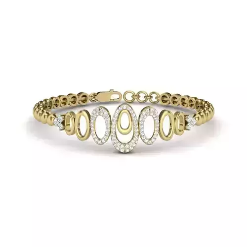 Bracelet gold with diamonds 3D print model