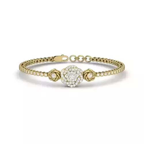 Bracelet gold with diamonds 3D print model