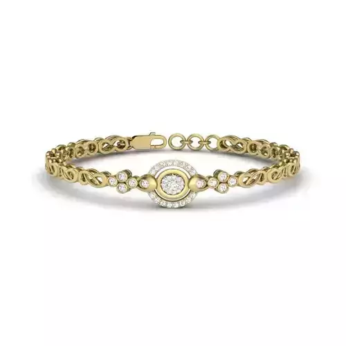 Bracelet round diamond gold