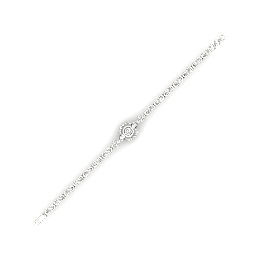 Bracelet round diamond gold 3D print model_5