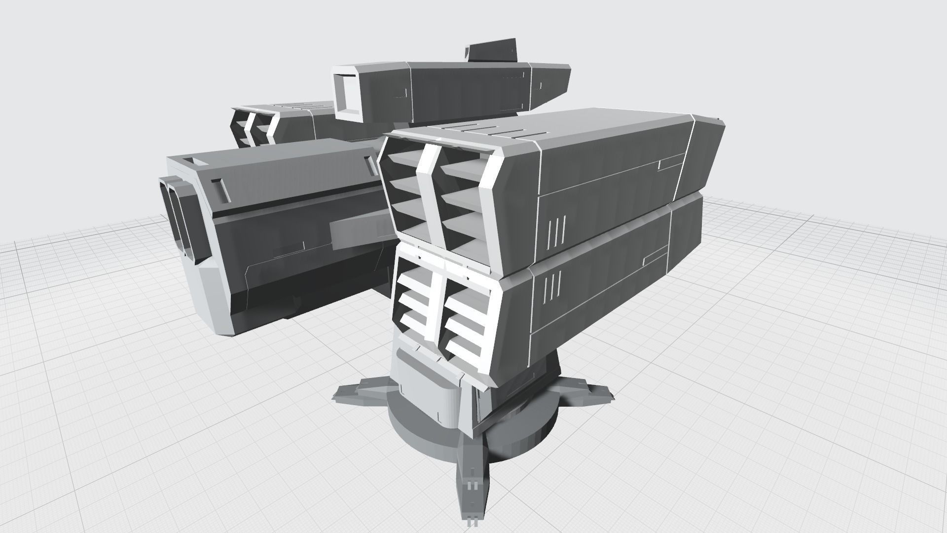 -MHW03C- Mecha Anti-spacecraft missile launcer turret 3D print model_5