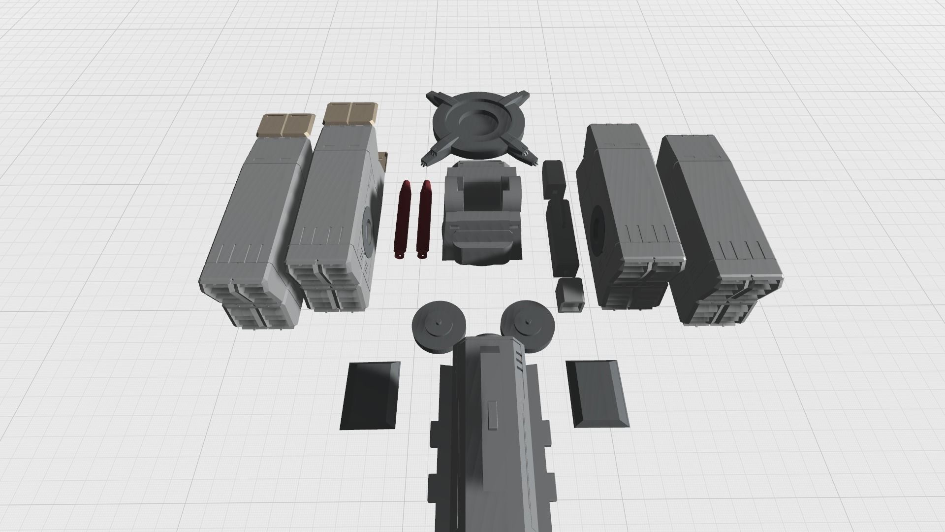 -MHW03C- Mecha Anti-spacecraft missile launcer turret 3D print model_11