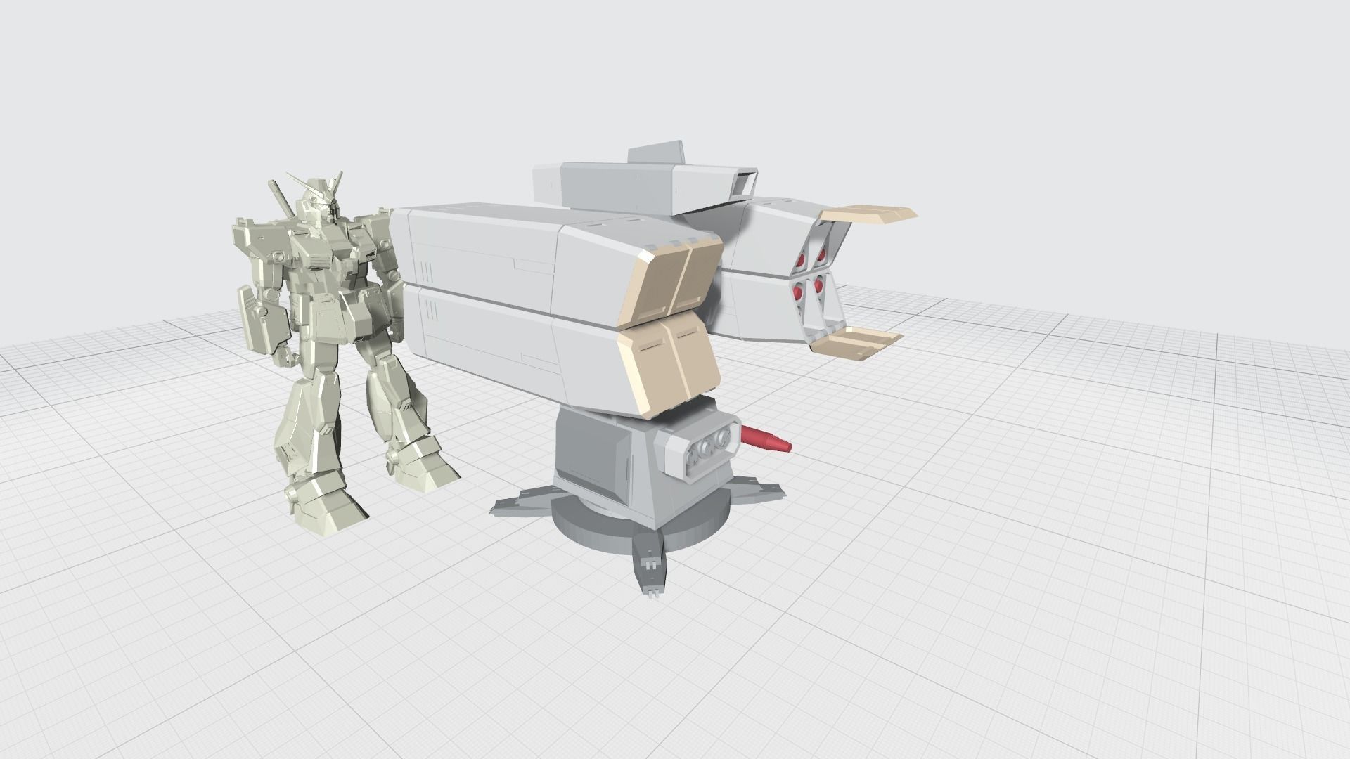 -MHW03C- Mecha Anti-spacecraft missile launcer turret 3D print model_2