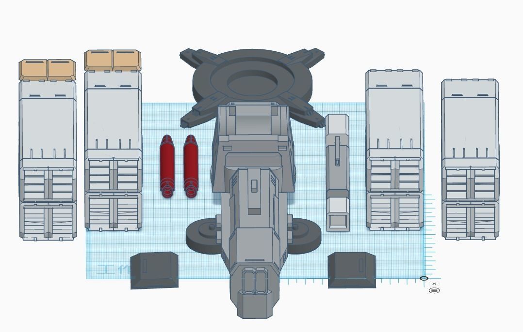 -MHW03C- Mecha Anti-spacecraft missile launcer turret 3D print model_13