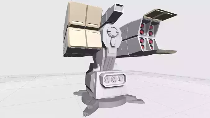 -MHW03C- Mecha Anti-spacecraft missile launcer turret 3D print model