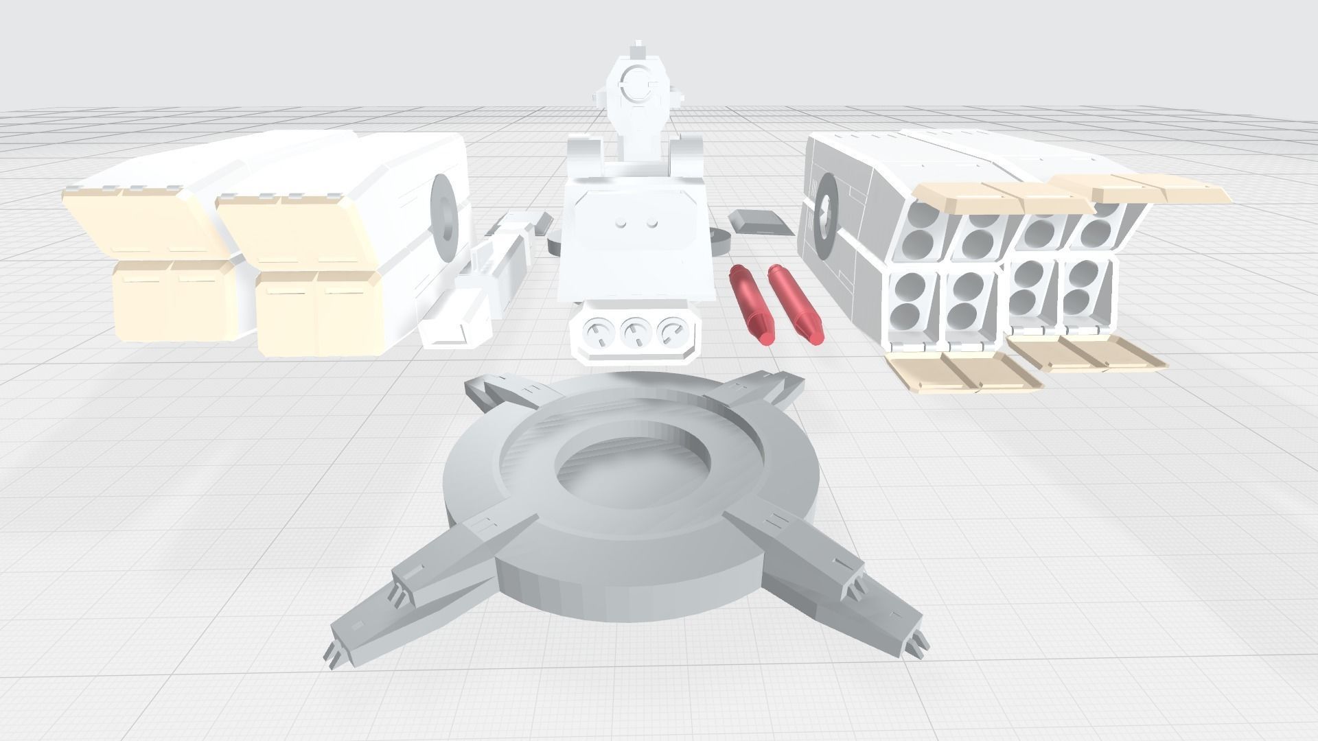 -MHW03C- Mecha Anti-spacecraft missile launcer turret 3D print model_10