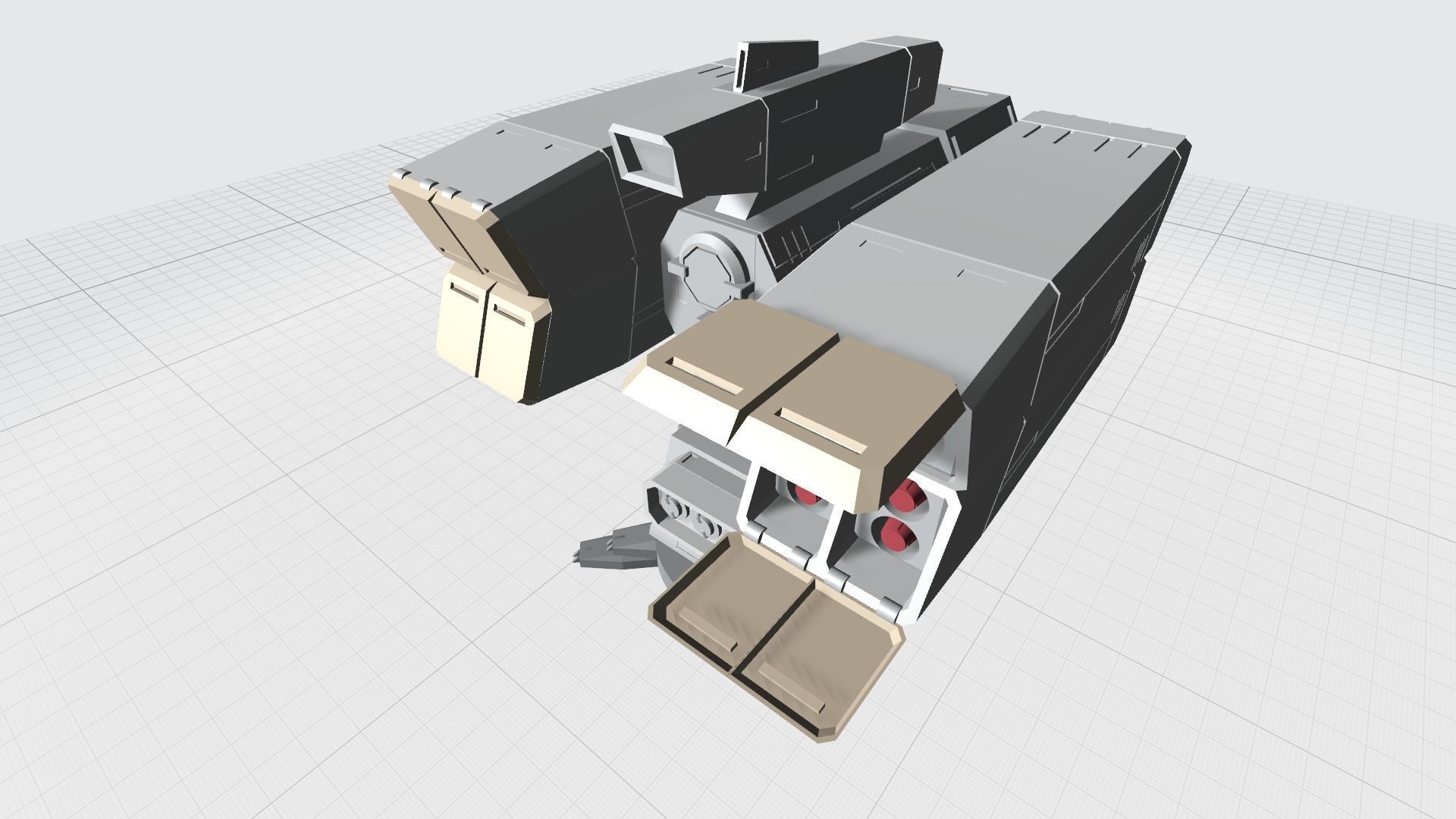 -MHW03C- Mecha Anti-spacecraft missile launcer turret 3D print model_4