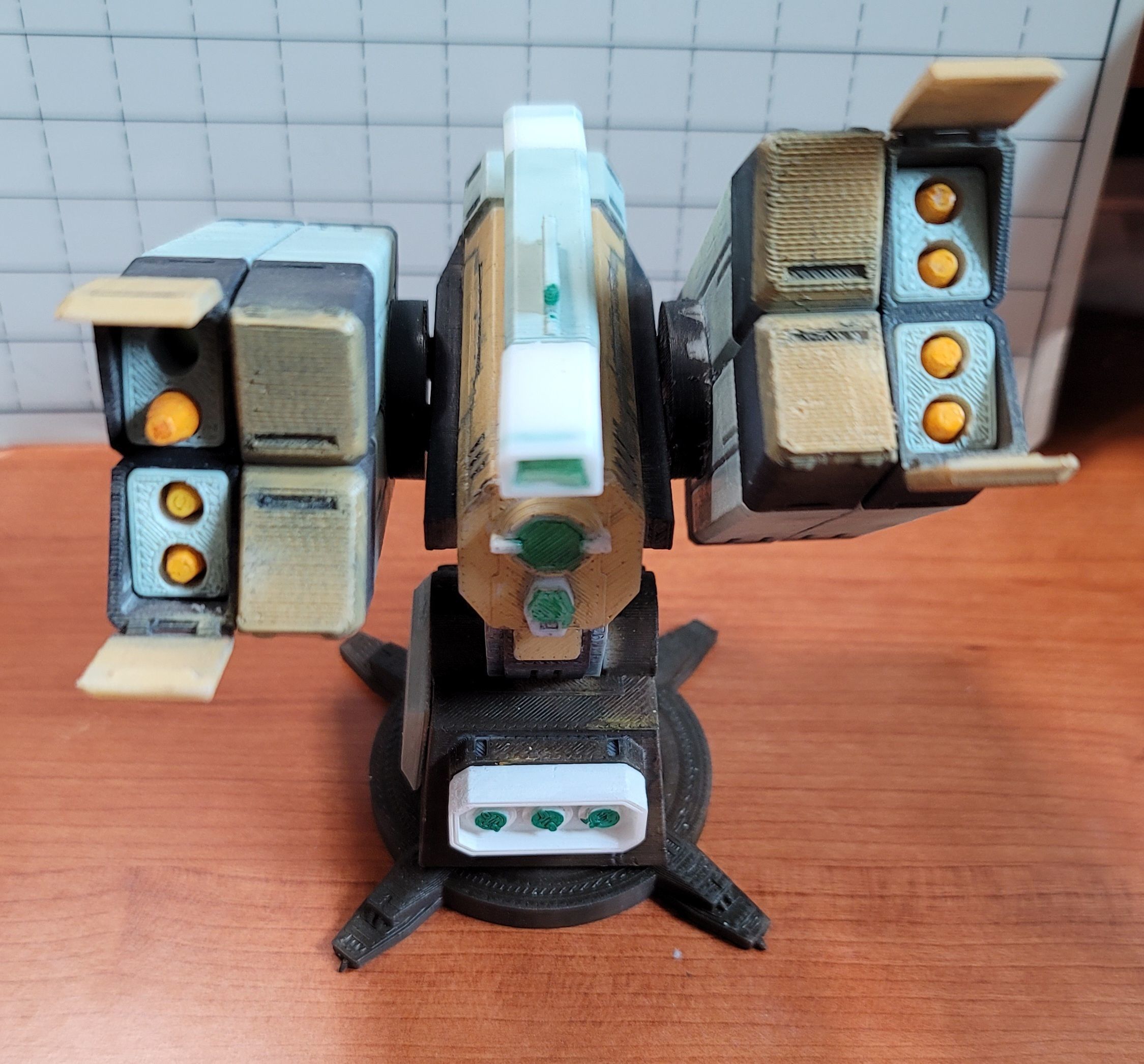 -MHW03C- Mecha Anti-spacecraft missile launcer turret 3D print model_15