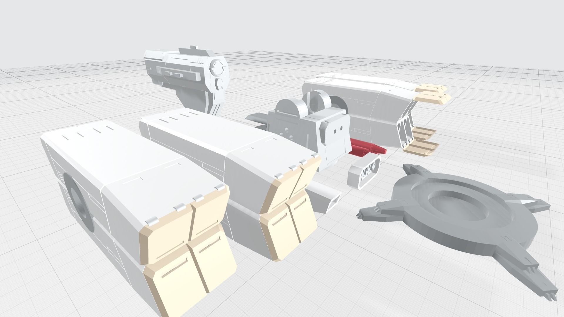 -MHW03C- Mecha Anti-spacecraft missile launcer turret 3D print model_9