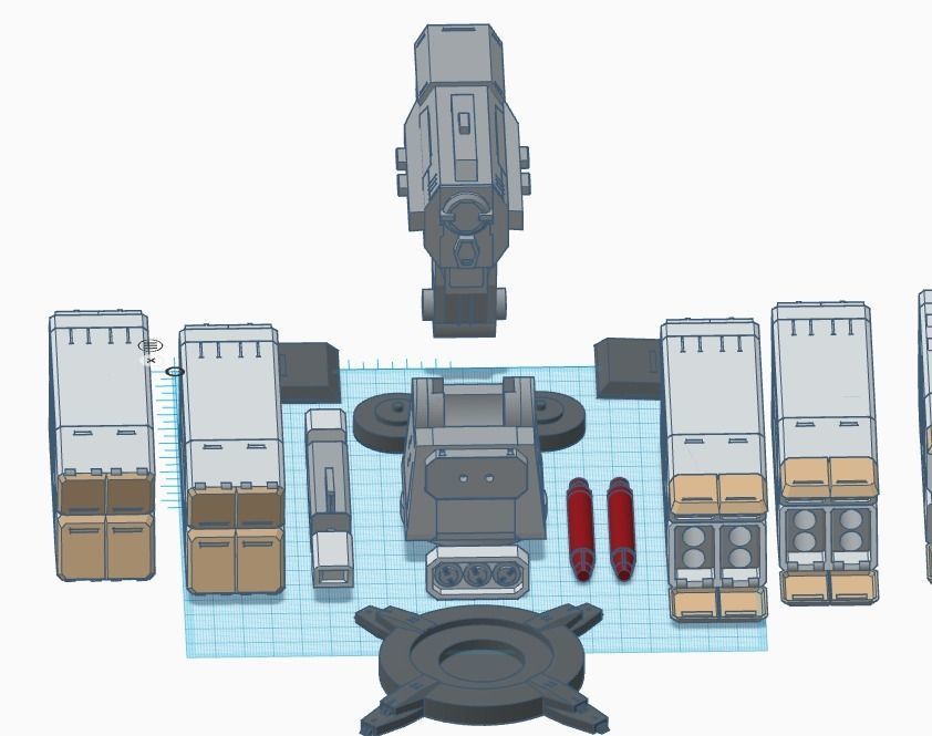 -MHW03C- Mecha Anti-spacecraft missile launcer turret 3D print model_12