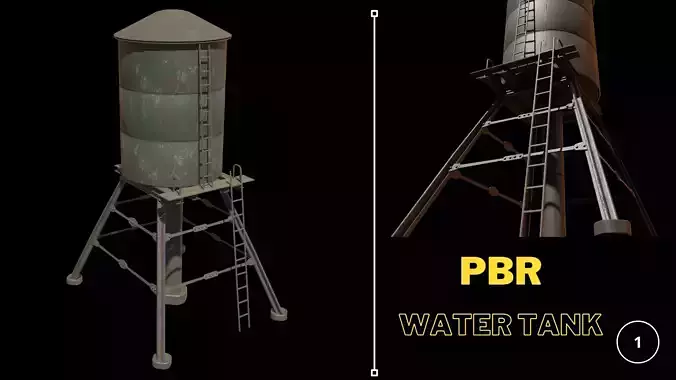 Water Tank PBR Low-poly 3D model