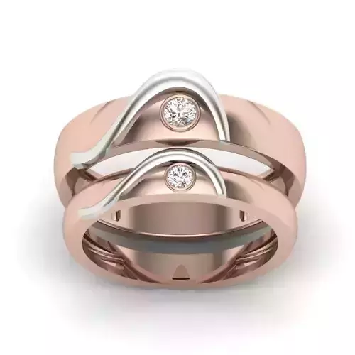 Couple Band Ring 3dm stl render detail 3D print model
