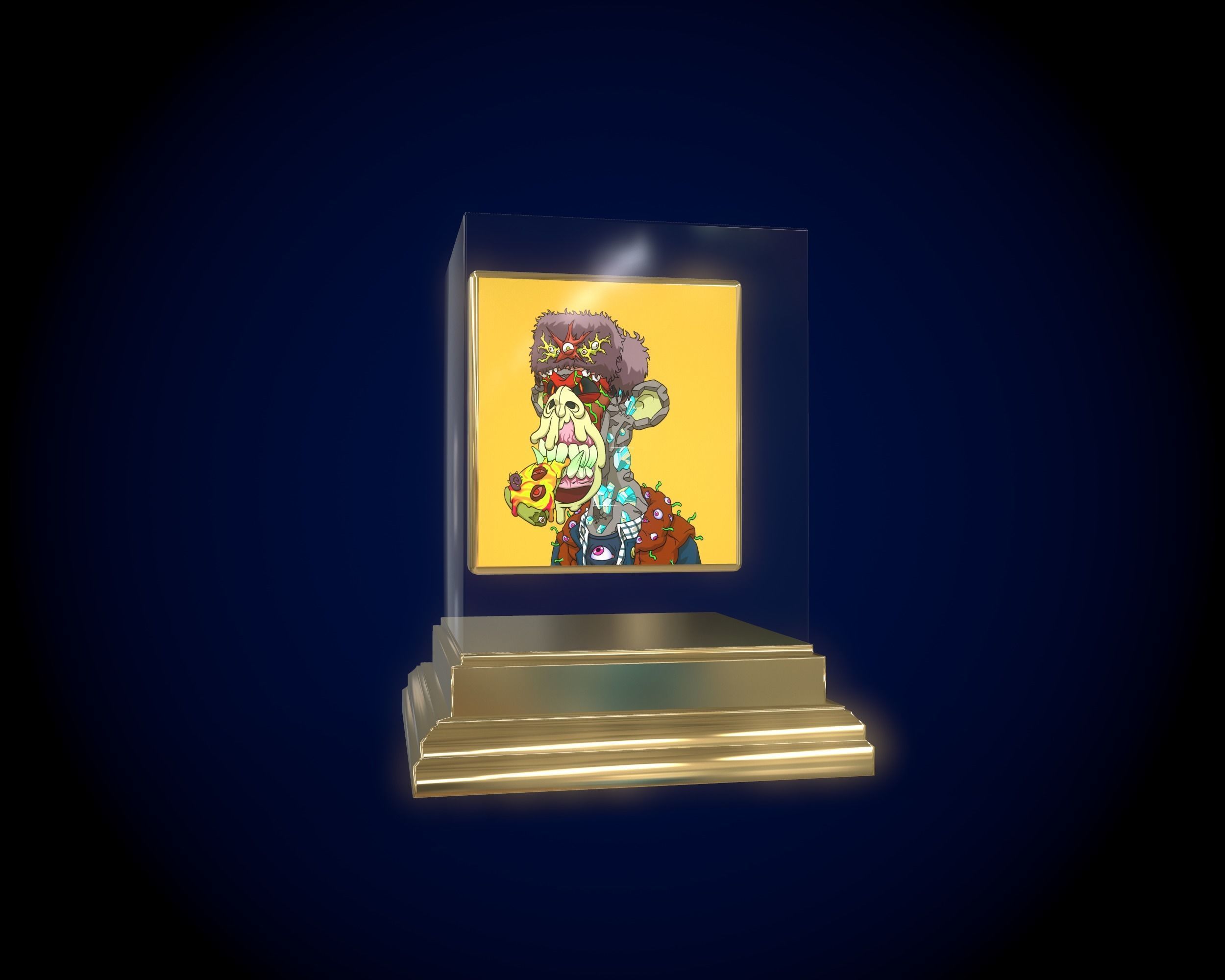 Mutant Ape 26 Gold Club Low-poly 3D model_10