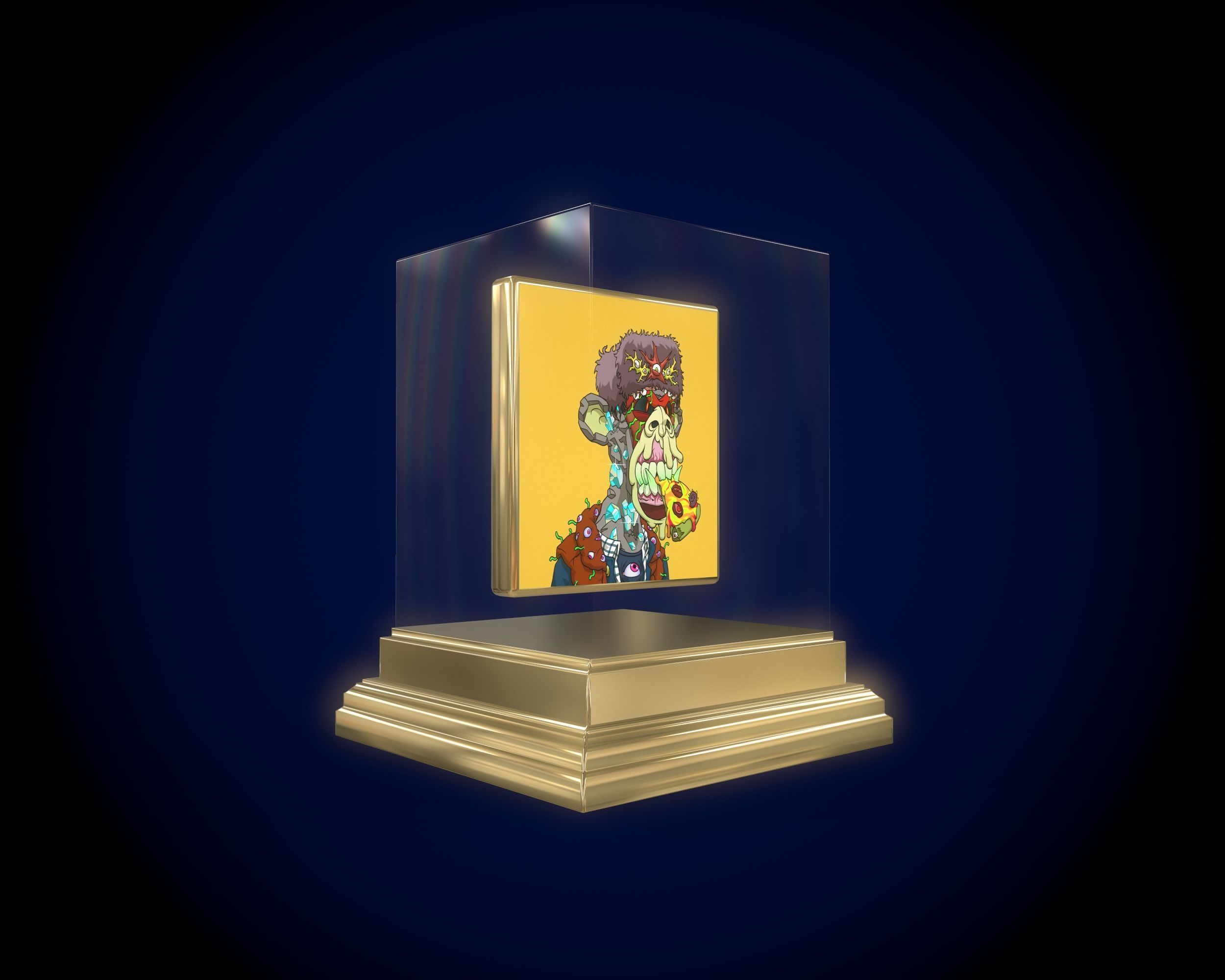 Mutant Ape 26 Gold Club Low-poly 3D model_3