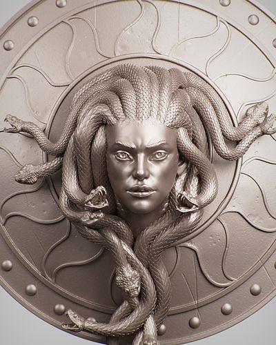 Meduza shield with medusa head 3D print model