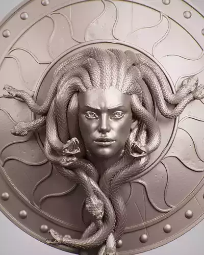 Meduza shield with medusa head 3D print model