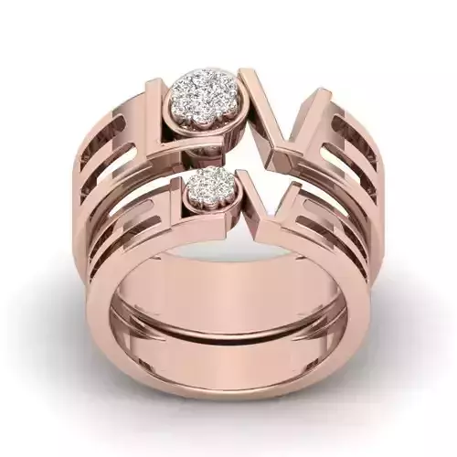 Couple Band Ring 3dm stl render detail  3D print model