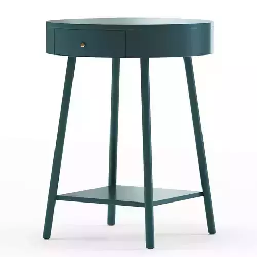 Matte Wood  Brass Nightstand