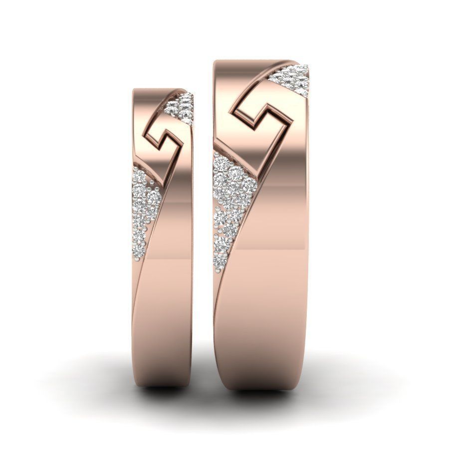 Couple Band Ring 3D print model_5