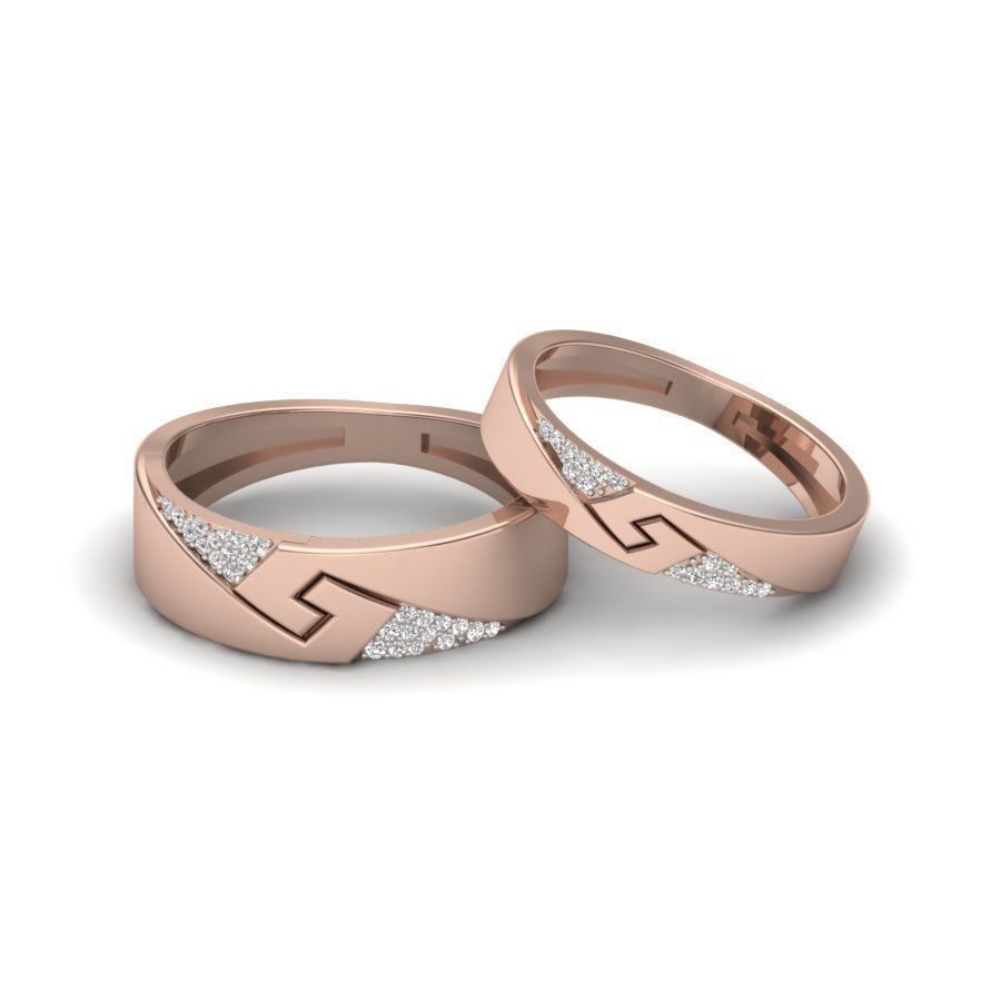 Couple Band Ring 3D print model_7