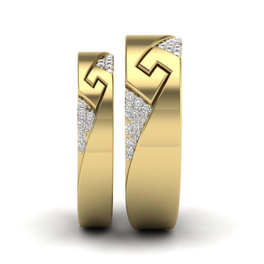Couple Band Ring 3D print model_4