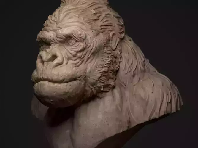 Gorilla Bust 3D Print Ready model