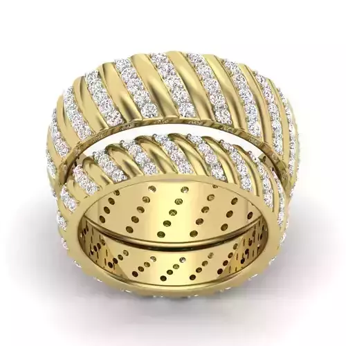 Solitaire Couple Band Ring  3D print model