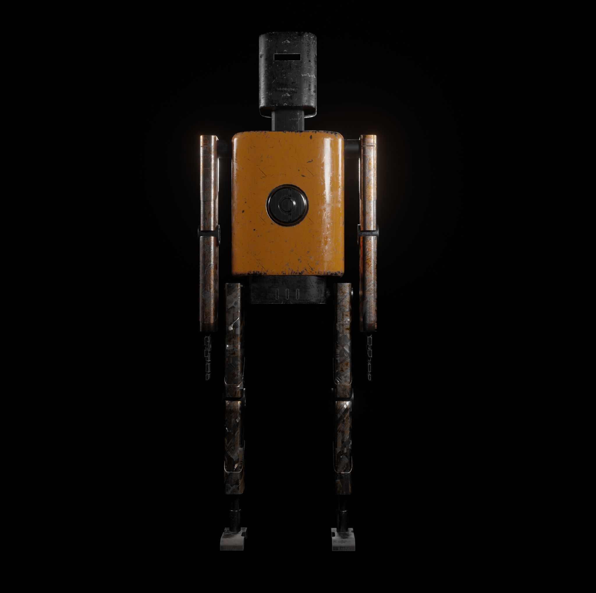 ROBOT DROID Low-poly 3D model_3