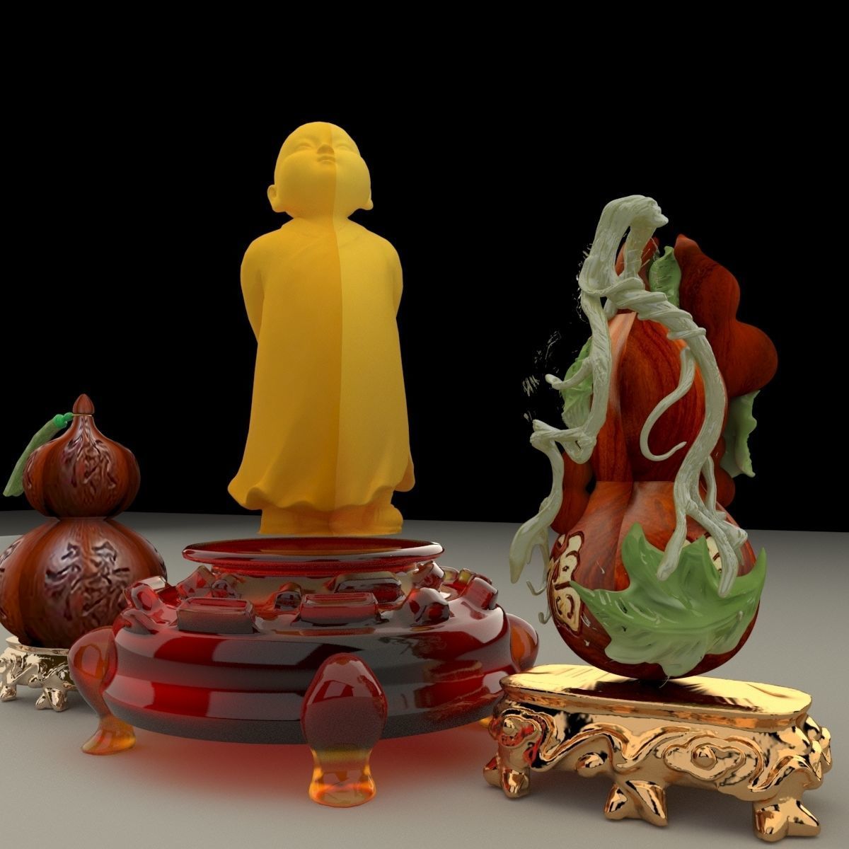 Chinese monk kid 3D model_3