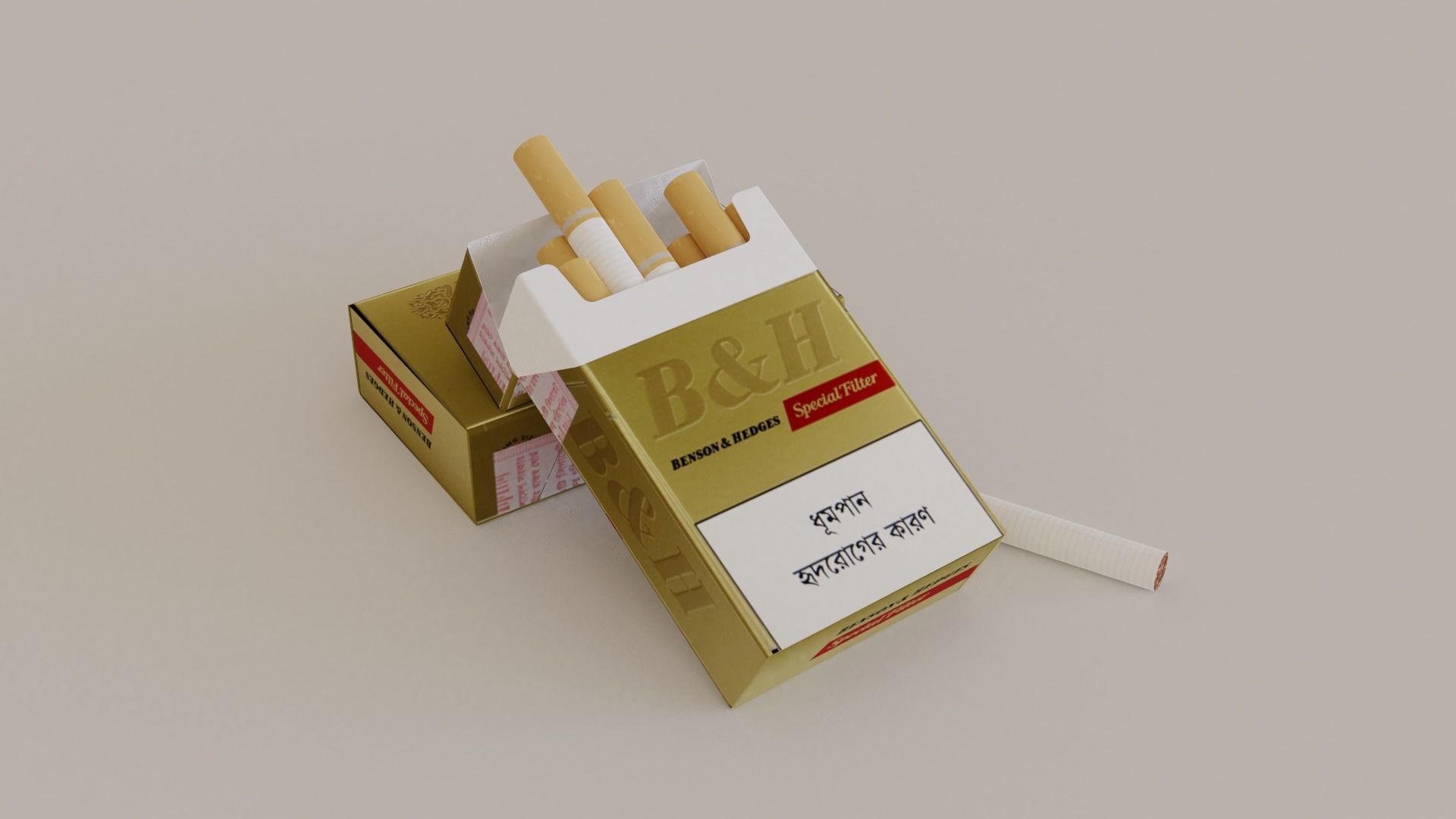 3D model Benson and Hedges Cigarette VR / AR / low-poly