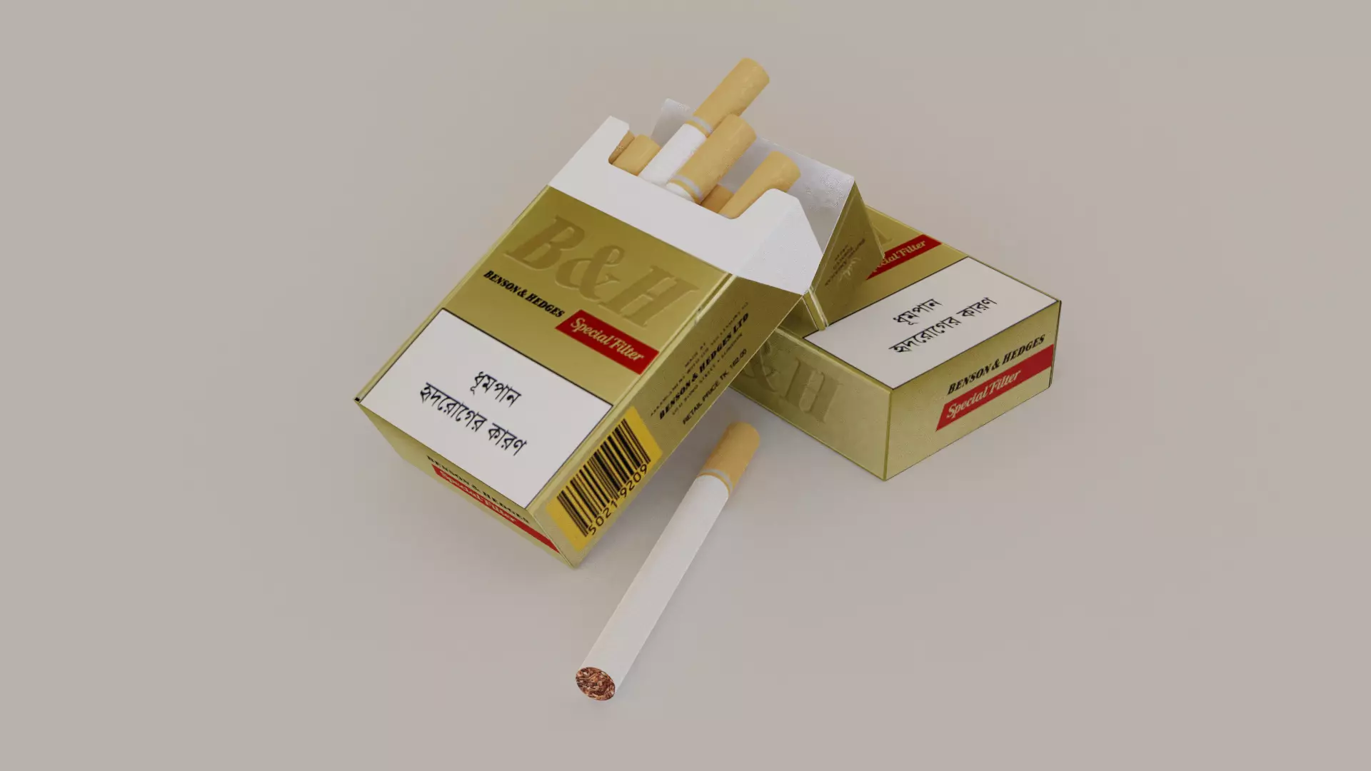 3D model Benson and Hedges Cigarette VR / AR / low-poly