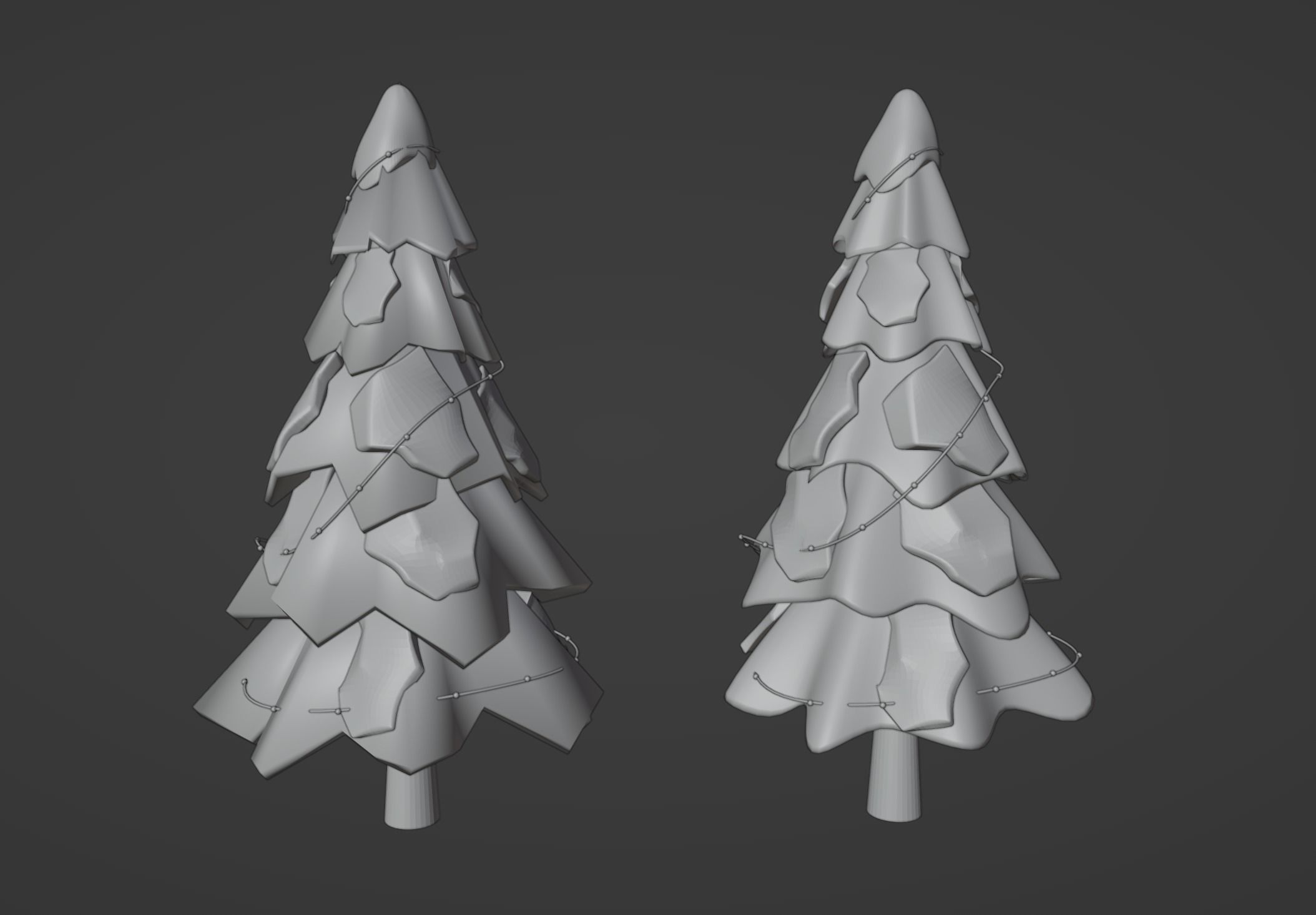 Trees covered in snow 3D model_1